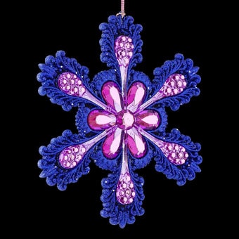Елочная игрушка Erich Krause Decor Снежинка с окантовкой аметист 47493