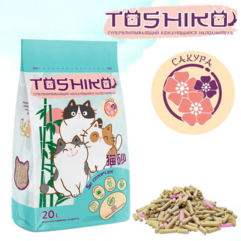 Наполнитель для туалета Toshiko с ароматом сакуры 20 л