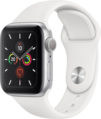 Умные часы Apple Watch Series 5 40 мм (серебристый алюминий/белый спортивный)