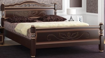 Кровать Bravo Мебель Карина-5 200x90 (темный орех)