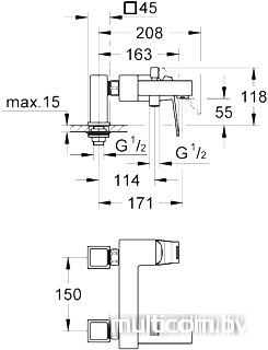 Смеситель Grohe Eurocube 23143000