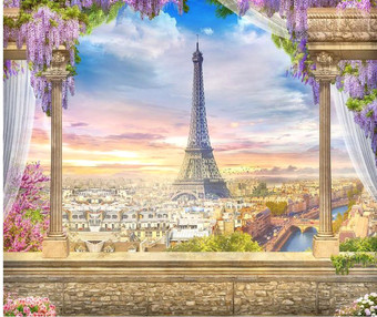 Фотообои Citydecor Вид на Париж с защитным покрытием 300x254