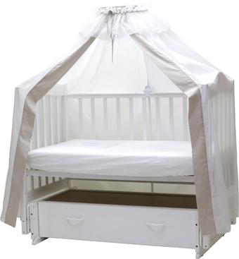 Балдахин на кроватку Топотушки Классик 111/8 (серый)