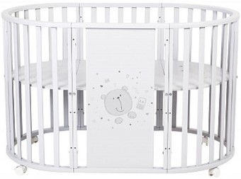 Кроватка-трансформер Polini Kids French 925 Teddy (белый)