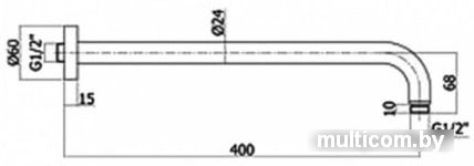 Держатель верхнего душа Paffoni ZSOF034CR