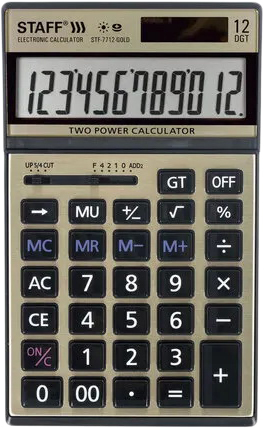 Бухгалтерский калькулятор Staff STF-7712-GOLD 250306