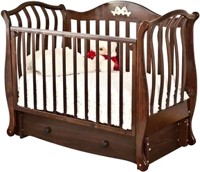 Классическая детская кроватка Красная звезда Юлиана Бабочка С757 (шоколад)