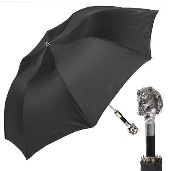 Зонт Pasotti Auto Horse Silver Oxford Black