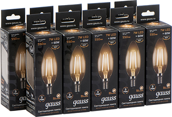 Светодиодная лампочка Gauss LED Filament Candle E14 7 Вт 2700 К 103801107 (10 шт)