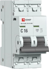Выключатель автоматический EKF PROxima ВА 47-63N 2P 16А (C) 6кА M636216C