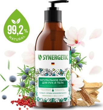 Synergetic Натуральное мыло Сандал и ягоды можжевельника 380 мл