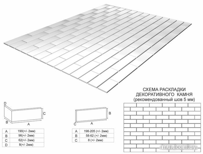 Декоративный кирпич Stone Mill Кирпич шамотный (белый)