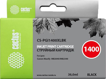 Картридж CACTUS CS-PGI1400XLBK (аналог Canon PGI-1400XL BK)