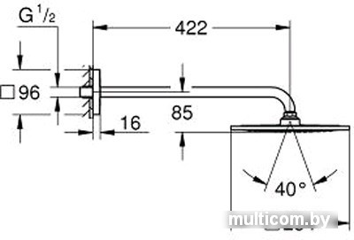Верхний душ Grohe Rainshower F-Series 10" 254 x 254 [26259000]