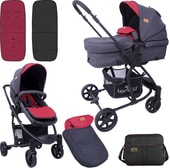 Универсальная коляска Lorelli Aster (2 в 1, темно-синий/красный)