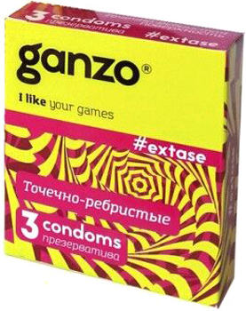 Рельефные презервативы Ganzo Extase №3