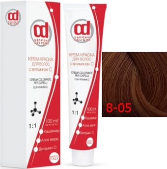 Крем-краска для волос Constant Delight Crema Colorante с витамином С 8/05 светло-русый натурально-зол.