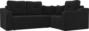 Угловой диван Mebelico Кембридж угловой 108817 (правый, велюр, черный)