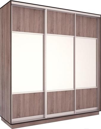 Шкаф раздвижной Евва 233 TS.01 АЭП ШК.3.01 (трюфель/серебро)