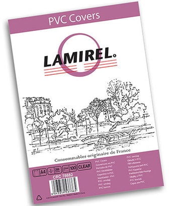 Пластиковая обложка для переплета Lamirel PVC 200мкм 100шт (прозрачный) LA-78682