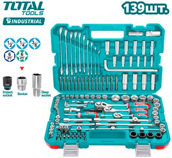 Универсальный набор инструментов Total THKTHP21396 (139 предметов)