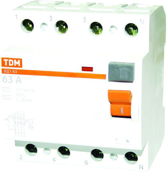 Устройство защитного отключения TDM Electric ВД1-63 4Р 25А 30мА SQ0203-0032