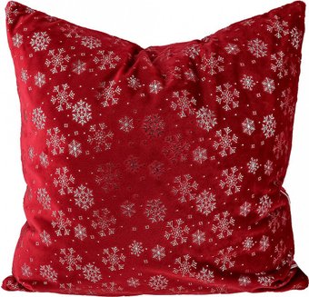 Декоративная подушка Домашняя Мода Новогодний принт (50х50, бордо)