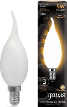 Светодиодная лампа Gauss Filament Candle Tailed Opal E14 5 Вт 2700 К 104201105