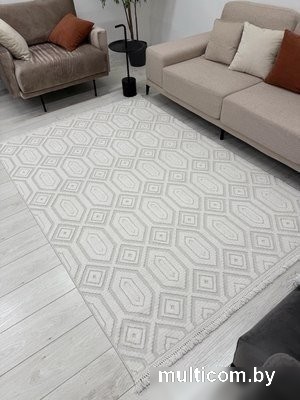Ковер для жилой комнаты Radjab Carpet Поло Прямоугольник EN 262 12449RK (0.8x1.5, Cream)