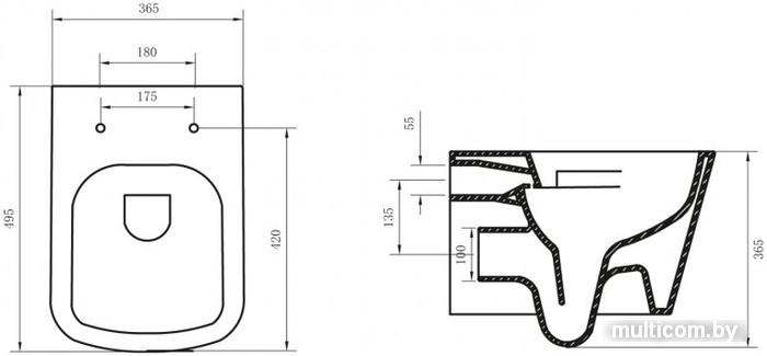 Унитаз BelBagno Alban BB120CHR
