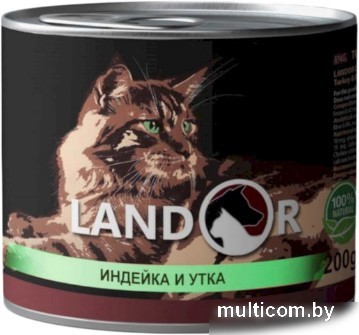 Консервированный корм для кошек Landor Kitten Turkey and Duck 200 г