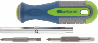 Набор отвертка с битами СибрТех 13377 (4 предмета)