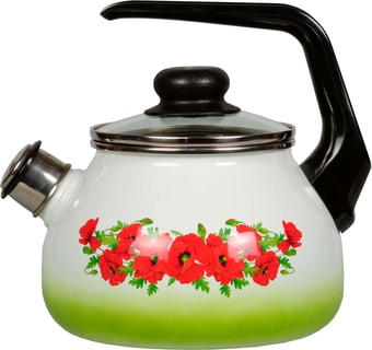 Чайник со свистком СтальЭмаль Восточный мак 4с210я