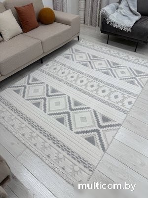 Ковер для жилой комнаты Radjab Carpet Поло Прямоугольник PL 273 12466RK (1.2x1.8, Cream Grey)