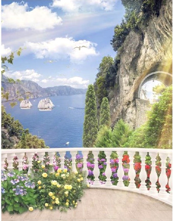 Фотообои Citydecor Фреска балкончик 3D с защитным покрытием 200x254