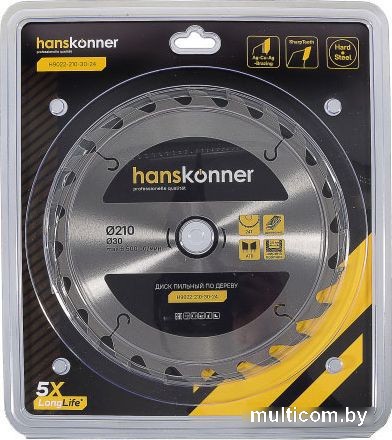 Пильный диск Hanskonner H9022-210-30-24