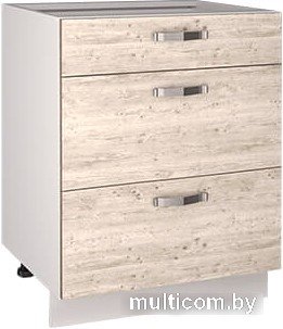 Шкаф напольный Anrex Alesia 3S/60-F1 (серый/сосна винтаж)