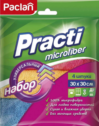 Салфетка хозяйственная Paclan Practi Microfiber 30x30 (4 шт)