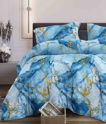 Бояртекс № 368 Мрамор Вид 4/1 (N) Евро-стандарт (бязь, бирюзовый)