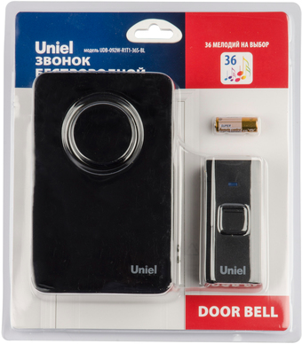 Беспроводной дверной звонок Uniel UDB-092W-R1T1-36S-BL