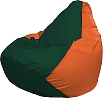 Кресло-мешок Flagman Груша Мега Super Г5.1-64 (тёмно-зелёный/оранжевый)