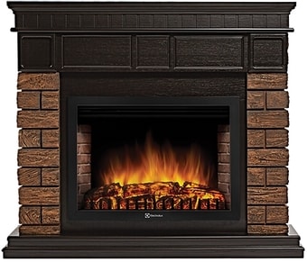 Портал Firelight Bricks Wood 30 (камень темный, шпон венге)