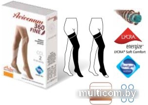 Чулки компрессионные Aries Avicenum 360 с кружевом и открытым носком 8001 (S, normal)