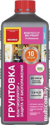 Биоцидная грунтовка Neomid ВлагоStop Bio Proff 1:9 1 л
