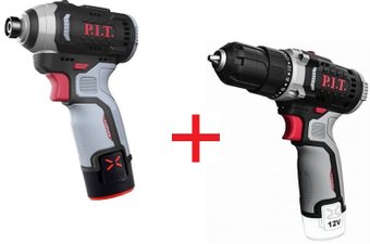 P.I.T. PBM12K-10A+PSD12K-120A/2 (шуруповерт, винтоверт, 2 АКБ)