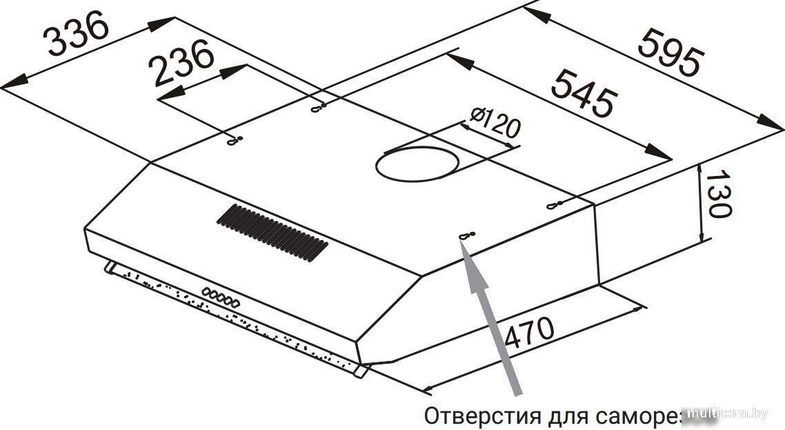 Кухонная вытяжка Weissgauff Cover 600 (черный)