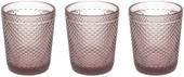 Набор стаканов для воды и напитков Tognana Glass Diamante N3585T65894 (3 шт, цикламен)