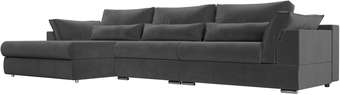 Угловой диван Mebelico Пекин Long 115428L (левый, велюр, серый)