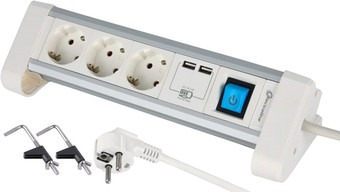 Сетевой фильтр Electraline 62563 (2 м)