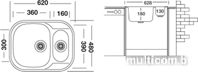 Кухонная мойка Kromevye EX 155 D